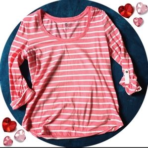 5/$22 Tommy Hilfiger Pink striped boat neck shirt